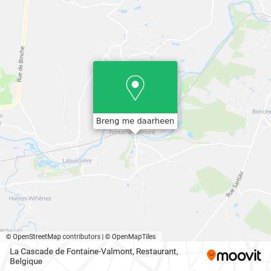 La Cascade de Fontaine-Valmont, Restaurant kaart