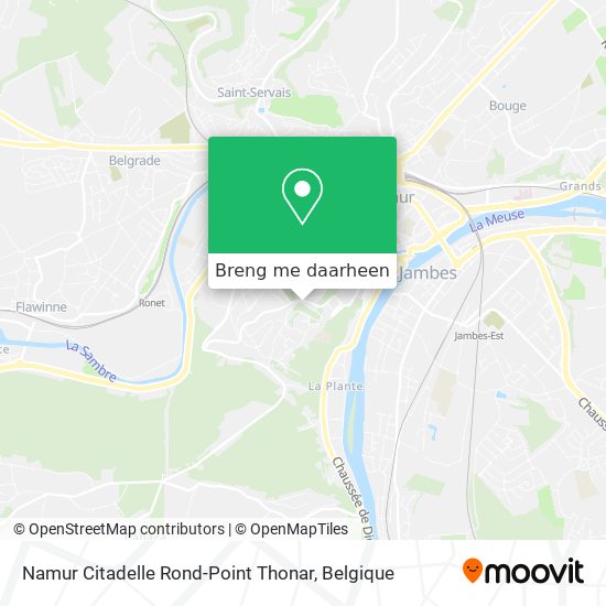 Namur Citadelle Rond-Point Thonar kaart