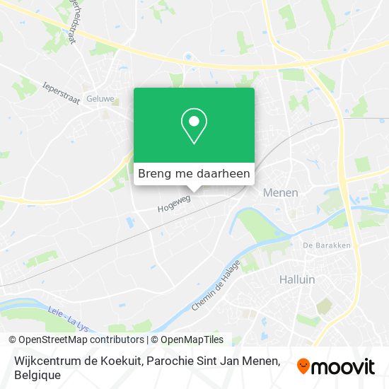 Wijkcentrum de Koekuit, Parochie Sint Jan Menen kaart