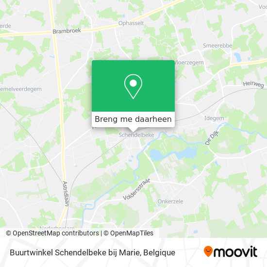 Buurtwinkel Schendelbeke bij Marie kaart