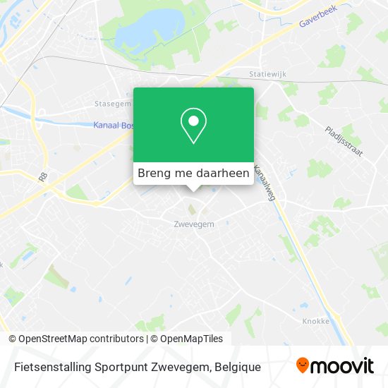 Fietsenstalling Sportpunt Zwevegem kaart