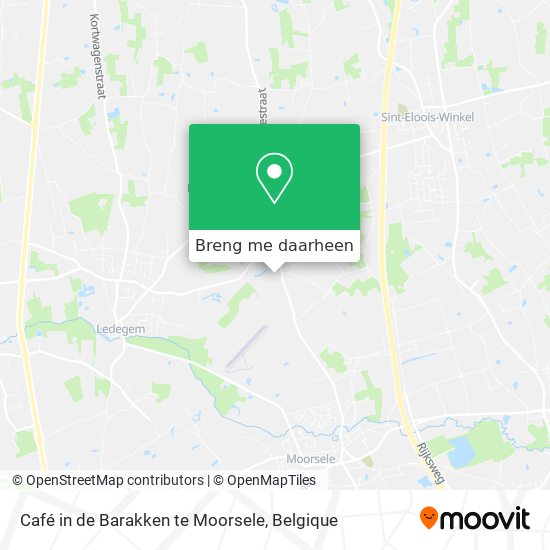 Café in de Barakken te Moorsele kaart