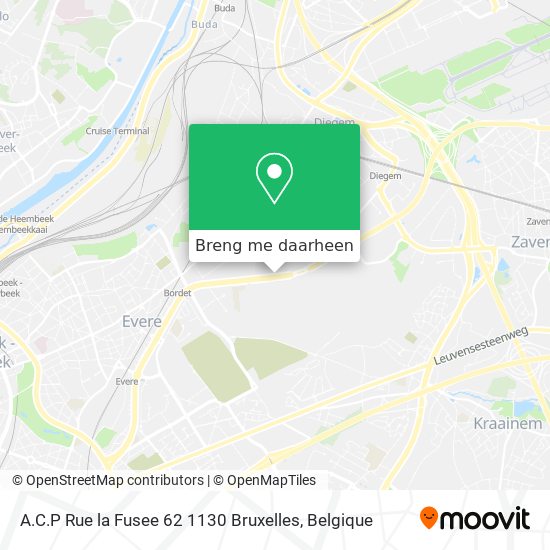 A.C.P Rue la Fusee 62 1130 Bruxelles kaart