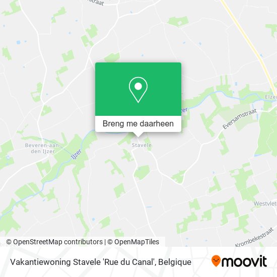 Vakantiewoning Stavele 'Rue du Canal' kaart