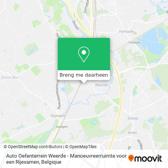 Auto Oefenterrein Weerde - Manoeuvreerruimte voor een Rijexamen kaart