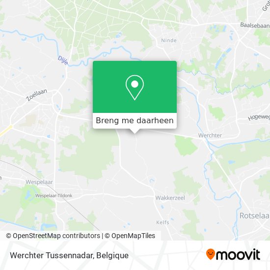 Werchter Tussennadar kaart
