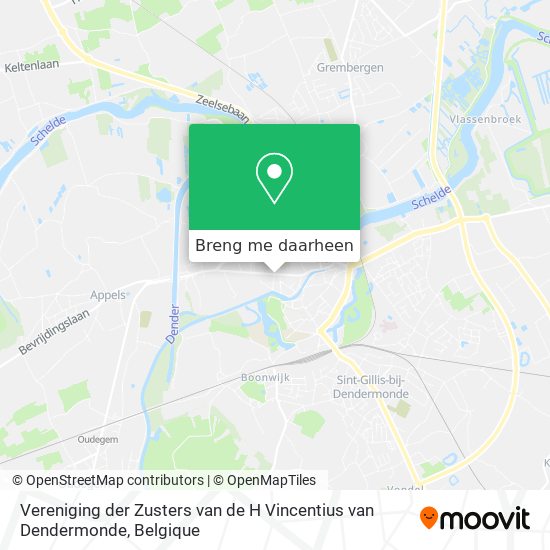 Vereniging der Zusters van de H Vincentius van Dendermonde kaart