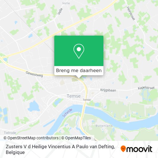 Zusters V d Heilige Vincentius A Paulo van Defting kaart