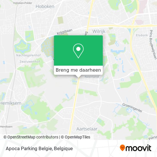 Apoca Parking Belgie kaart