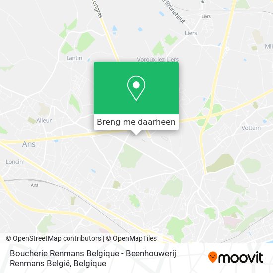 Boucherie Renmans Belgique - Beenhouwerij Renmans België kaart