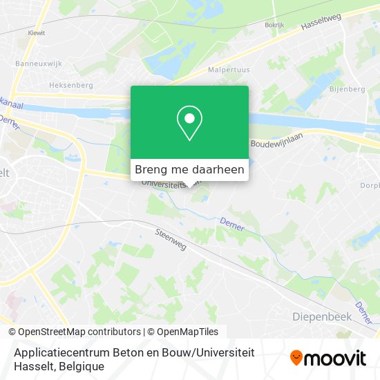 Applicatiecentrum Beton en Bouw / Universiteit Hasselt kaart