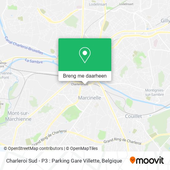 Charleroi Sud - P3 : Parking Gare Villette kaart