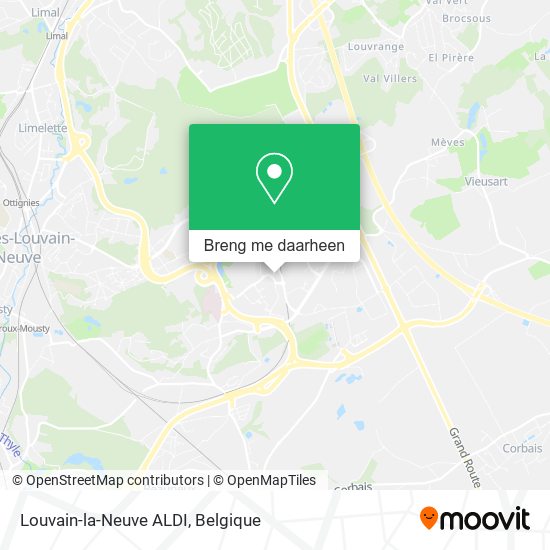 Louvain-la-Neuve ALDI kaart