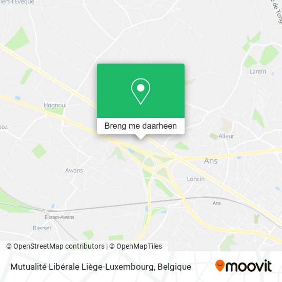 Mutualité Libérale Liège-Luxembourg kaart