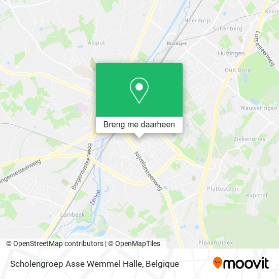 Scholengroep Asse Wemmel Halle kaart
