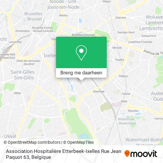 Association Hospitalière Etterbeek-Ixelles Rue Jean Paquot 63 kaart
