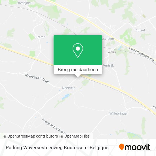 Parking Waversesteenweg Boutersem kaart