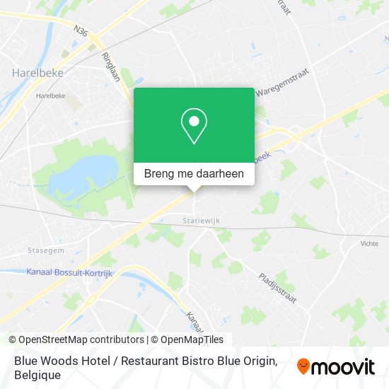 Blue Woods Hotel / Restaurant Bistro Blue Origin kaart