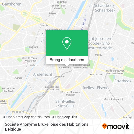 Société Anonyme Bruxelloise des Habitations kaart