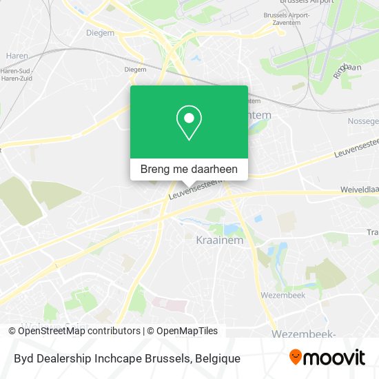 Byd Dealership Inchcape Brussels kaart
