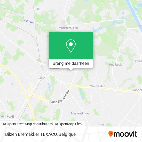 Bilzen Bremakker TEXACO kaart