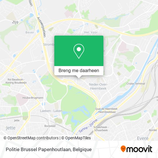 Politie Brussel Papenhoutlaan kaart
