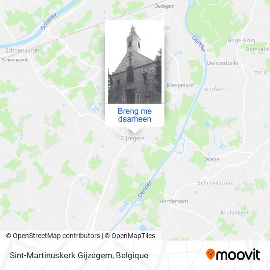 Sint-Martinuskerk Gijzegem kaart