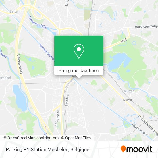 Parking P1 Station Mechelen kaart