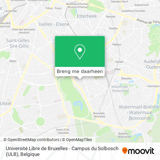 Université Libre de Bruxelles - Campus du Solbosch (ULB) kaart