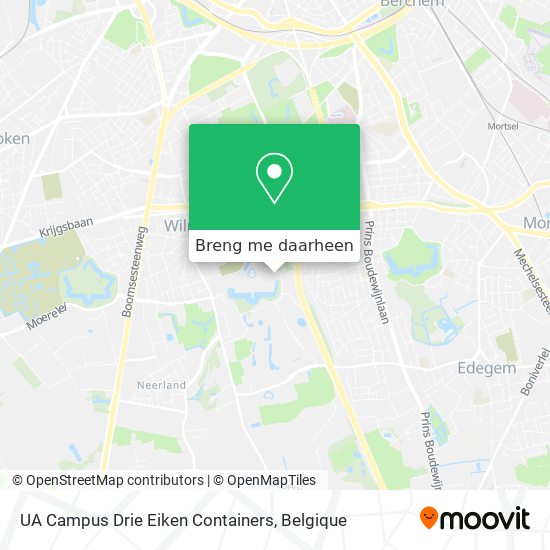 UA Campus Drie Eiken Containers kaart