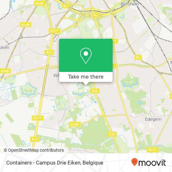 Containers - Campus Drie Eiken kaart