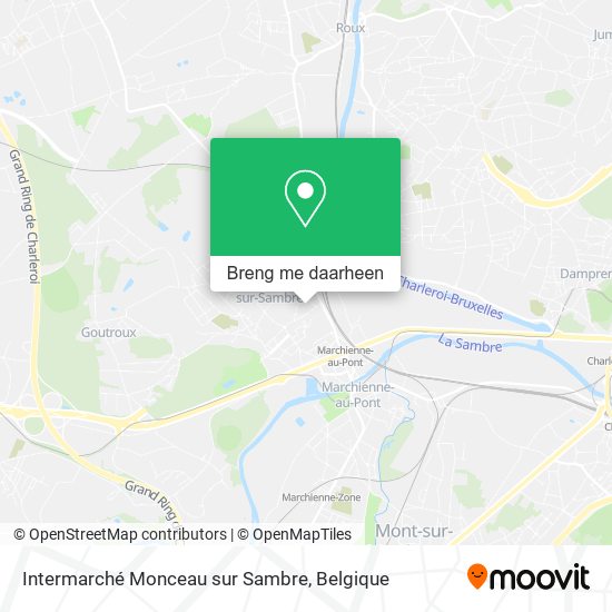 Intermarché Monceau sur Sambre kaart