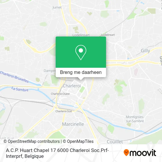 A.C.P. Huart Chapel 17 6000 Charleroi Soc.Prf-Interprf kaart