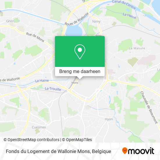 Fonds du Logement de Wallonie Mons kaart