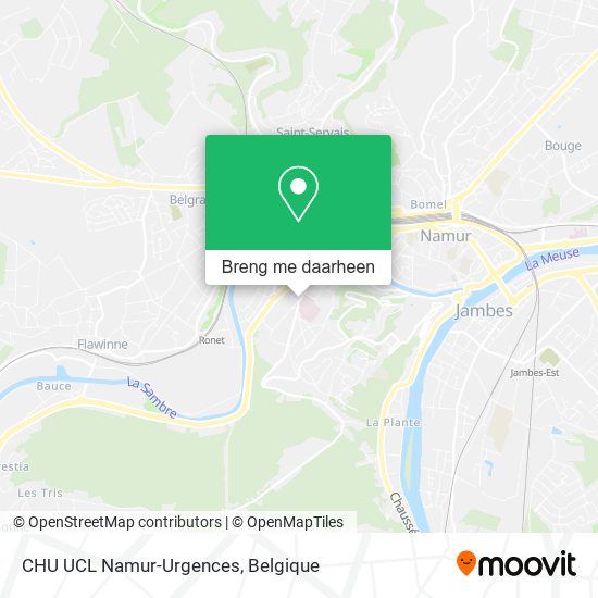 CHU UCL Namur-Urgences kaart