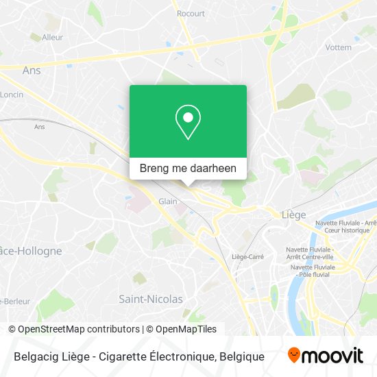 Belgacig Liège - Cigarette Électronique kaart