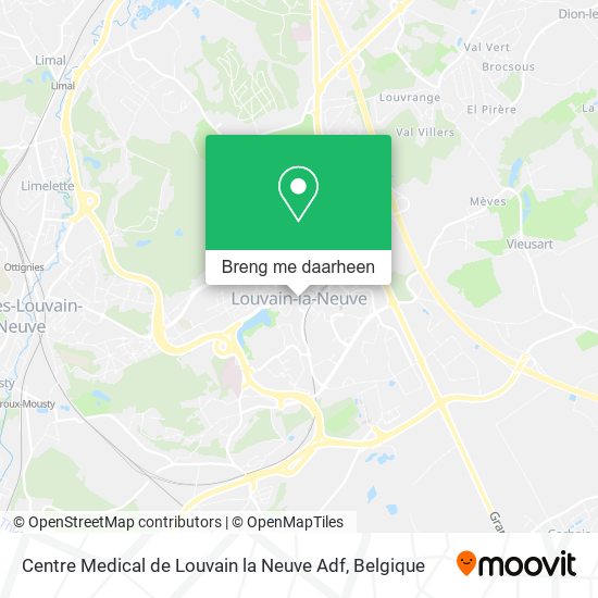 Centre Medical de Louvain la Neuve Adf kaart