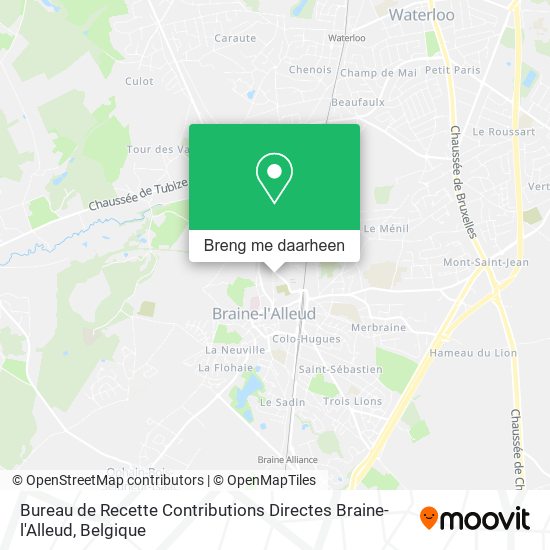 Bureau de Recette Contributions Directes Braine-l'Alleud kaart