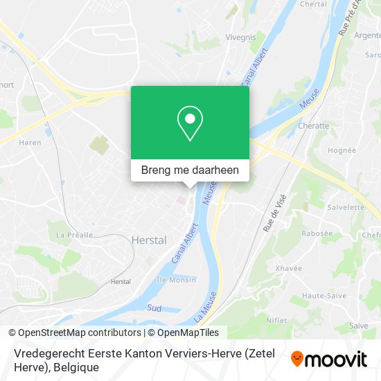 Vredegerecht Eerste Kanton Verviers-Herve (Zetel Herve) kaart