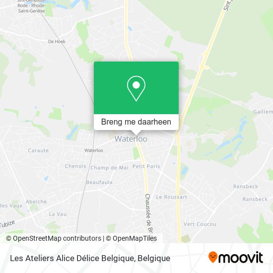 Les Ateliers Alice Délice Belgique kaart