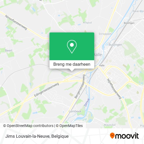 Jims Louvain-la-Neuve kaart