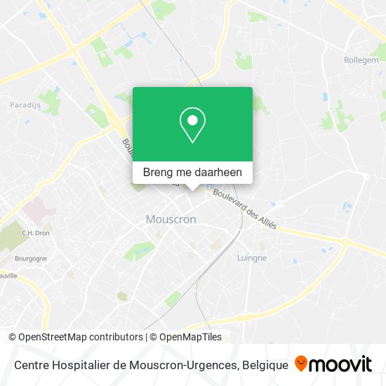 Centre Hospitalier de Mouscron-Urgences kaart