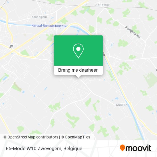 E5-Mode W10 Zwevegem kaart