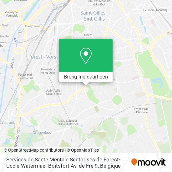 Services de Santé Mentale Sectorisés de Forest-Uccle-Watermael-Boitsfort Av. de Fré 9 kaart
