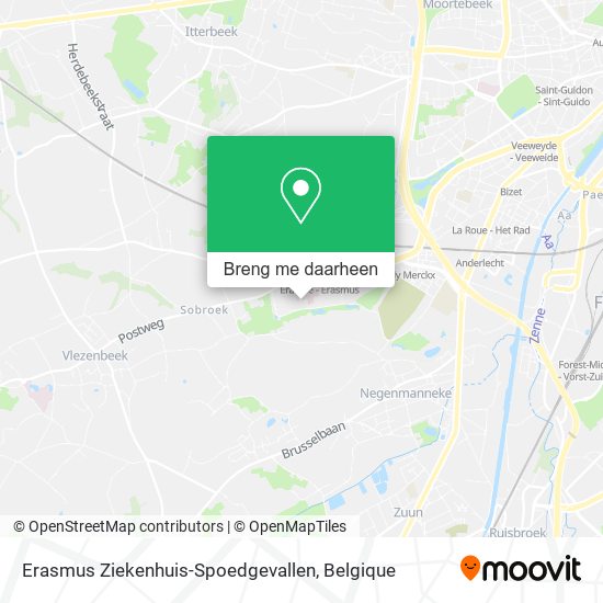 Erasmus Ziekenhuis-Spoedgevallen kaart