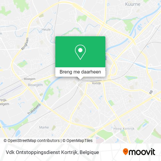 Vdk Ontstoppingsdienst Kortrijk kaart