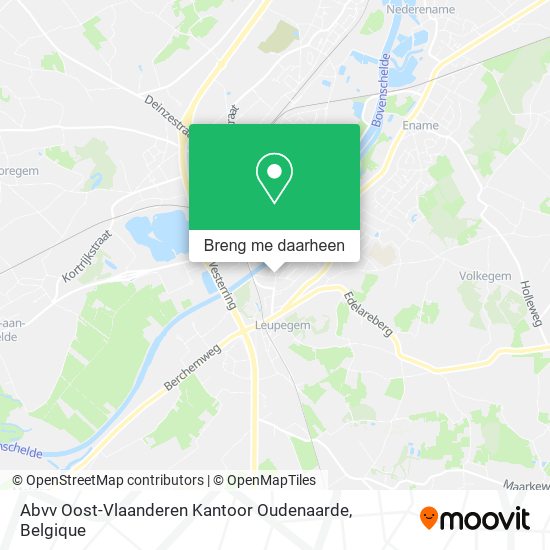 Abvv Oost-Vlaanderen Kantoor Oudenaarde kaart