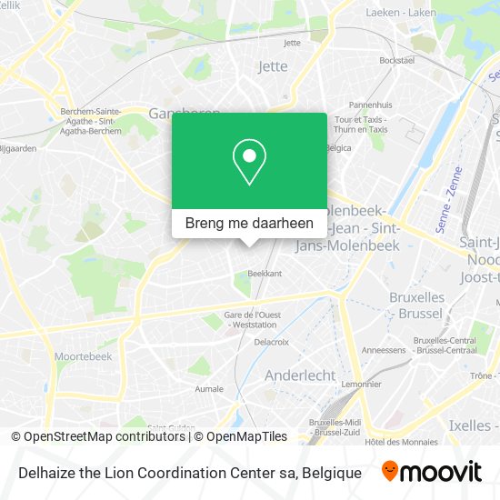 Delhaize the Lion Coordination Center sa kaart
