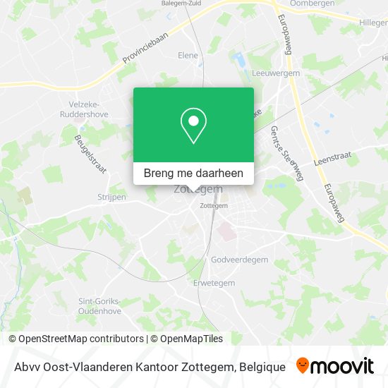 Abvv Oost-Vlaanderen Kantoor Zottegem kaart