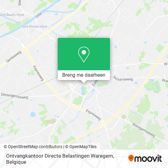 Ontvangkantoor Directe Belastingen Waregem kaart